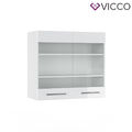 Hängeglasschrank Küchenschrank Küchenmöbel Küchenzeile Fame-Line 80 cm Vicco