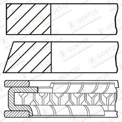 GOETZE ENGINE Kolbenringe Kolbenringsatz Kolbenringzange für Nissan Micra III