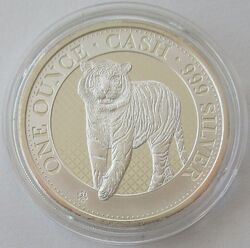 Saint Helena 1 Pound 2019 Cash India Wildlife Tiger 1 Oz Silber