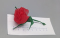 Organza Stoffrosen Satin Rosen 4 cm Durchmesser ROTE Farbe