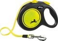 Flexi Leine New Neon Gurt L 5 Meter bis 50 Kg / reflektierende Rollleine Hund