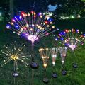 2-4Stk Solarleuchte Feuerwerk 150 LED Licht Lichterkette Außen Solarlampe Garten