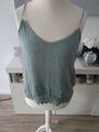 Top Damen Mädchen S 36 Häkelspitze Mint