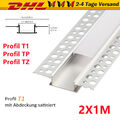 LED Aluminium Profil Unterputz Leiste Rigips Trockenbau 2x1M für LED Iznvdzmkvbq