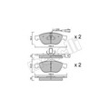 1x ORIGINAL® Metelli 22-0220-0 Bremsbelagsatz, Scheibenbremse Vorne, inkl.