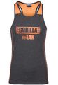 Gorilla Wear Wallace Tank Top - Grau / Orange - SALE - Herren Bodybuilding Fi...