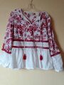 Looxent Bluse / Tunika , weiß- rot , Gr. 36/38