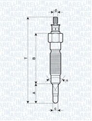 Glühkerze MAGNETI MARELLI 062900064304 für PAJERO 300 SPORT MITSUBISHI M10X1,25