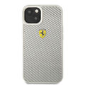 Ferrari iPhone 13 Hülle Case Cover Real Carbon fiber Silber Original