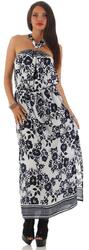 Damen Maxi Neckholder Kleid Sommerkleid mit Blumenmuster Gr. S M L XL