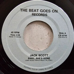 Jack Scott ** Baby, She's Gone / Two Timin' Woman - Ex Con Rock 'n' Roll 7"