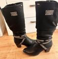 DAMEN RIEKER STIEFEL WINTER GEFÜTTERT SCHWARZ Gr. 42 - NEUWERTIG!