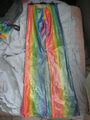 VINTAGE 90er Hippie Flower Power REGENBOGEN Bauchfrei Schlag STRETCH  34 36