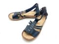 Rieker Damen Sandale Sandalette Pantolette Blau Gr. 41 (UK 7,5)