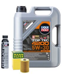 Motoröl 5W30 LIQUI MOLY Top Tec 4200 5L +MANN Ölfilter +Cera Tec