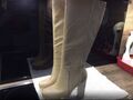 Retro Stiefel Beige Kunst Gr. 38 Neue 