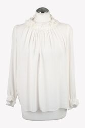 Maje Damen Oberteil Gr. 36 (1) Creme Oberteil Bluse Blouse Top Langarm