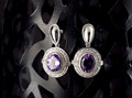 Ohrringe 925 Silber Ohrstecker Amethyst lila - zauberhaft & schön funkelnd