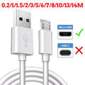 Micro USB Kabel Ladekabel Daten für Android Aufladekabe 20cm/1/2/3/5/6/7m/8m/10m