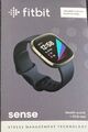 Fitbit Sense 40 mm graphit am Silikonarmband carbon [Wi-Fi Garantie bis 04.25 