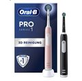 Oral-B Pro Series 1 Elektrische Zahnbürste, Doppelpack Rosa/Schwarz