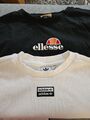 2 T-Shirts Adidas und Ellesse weiß und schwarz  Gr. 40 BW kurz