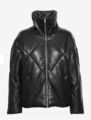 Winterjacke aus veganem Leder schwarz Steppjacke Abercrombie & Fitch 