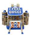 GUCCI GG Jumbo Crew ' I Feel Gucci' Leather and Canvas Backpack