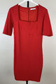 MANGO Damen Gr. M 38 Kleid Stretch Jersey rot Etuikleid 1/2 Ärmel Dress 8J8