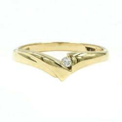 Ring mit Brillantsolitär Diamant 0,04 ct. in 14 Kt. 585 er Gold 55 Edel!