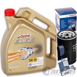 BOSCH ÖLFILTER+ 5L CASTROL 5W30 für AUDI A3 A4 VW GOLF 4 5 PASSAT 3C POLO 9N