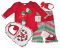 WEIHNACHTEN Baby Anzug Set 5tlg - 1A Qualität - BABYS 1. CHRISTMAS  Gr 50/56 NEU