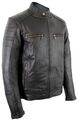 Motorrad Biker Jacke Lederjacke schwarz mit Protektoren aus echtem Leder 