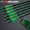 12-PACK Bogenschießen 30" Carbonpfeile Spine 500 für Compound Recurve Bogen Jagd