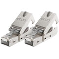 2x CAT6a Netzwerkstecker RJ45 Metall Werkzeuglos 10Gbit/s CAT Netzwerk Stecker