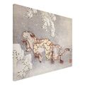 Leinwandbild Wandbild Bild Canvas Kunst Katsushika Hokusai Tiger im Schneesturm