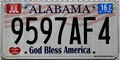 Alabama USA Nummernschild Auto Kennzeichen Schild US Car License Plate 9597 AF4