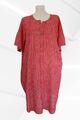 Kleid Hemd Bluse Kaftan Oversize 48 50 52 54 56 58 Lagenlook Streifen rot weiß