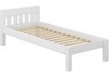 Weißes Einzelbett Kiefer weiß 90x200 Futonbett Jugendbett Rollrost Kinderbett