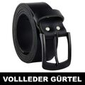 Gürtel Leder Schwarz 4cm breit Herren Damen Vollledergürtel 100% echt Leder NEU