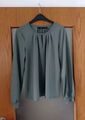 VERO MODA Langarm Blusenshirt Tunika Crepe elastisch Gr.M Salbei Raffung Knopf