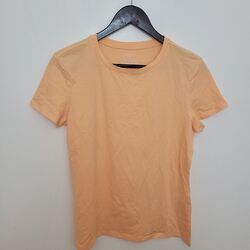 Primark Damen Bluse Oberteil T-Shirt Größe L Pfirsich Damen Kurzarm 