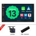 DAB+CAM+Android 13 7" IPS Autoradio Navigation GPS NAVI Doppel DIN CarPlay BT FM