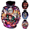 Kinder Jungen Demon Slayer Gedruckt Hoodie Kapuzenpullover Sweatshirt mit Kapuze