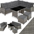 XXL Polyrattan Sitzgruppe Lounge Set Eck Sofa Gartenmöbel Garten Garnitur Möbel