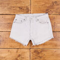 Vintage Levi's Jeansshorts 34 Levis 501 Raw Hem USA Made 80er Damen leicht