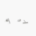 Ohrringe Paar Ohr Stecker Weissgold 585 14K BAR 12 Brillanten Diamanten 0.10 VS