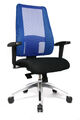 Drehstuhl Büro Topstar Lady Sitness Deluxe AL.T2 poliert/schwarz-blau NEUWARE