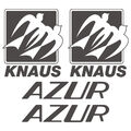 2 x Knaus Old AZUR aufkleber sticker wohnmobil camper wohnwagen caravan