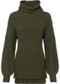 Neu Rollkragenpullover Gr. 36/38 Dunkeloliv Damen Strick-Pullover Sweater